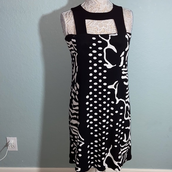 Like new Eva Varro Abstract Pattern Sleeveless Shift Dress - Picture 2 of 7
